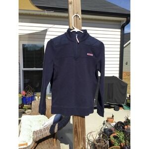Vineyard vines womens 1/4th zip pullover XS navy blue popover shep shirt preppy